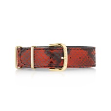 Cinturino in pelle pitone rosso gold (16MM)